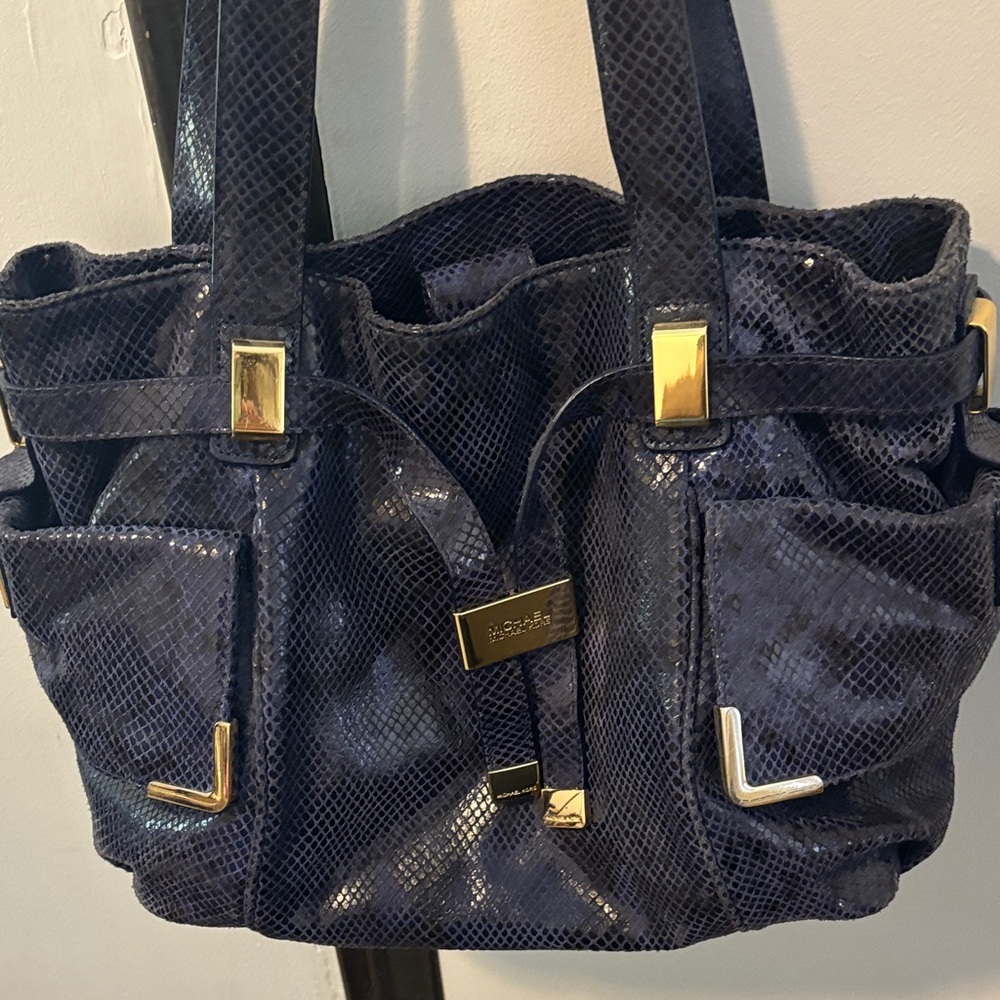 Michael Kors Vintage Black & Blue Handbag - Picture 4 of 11